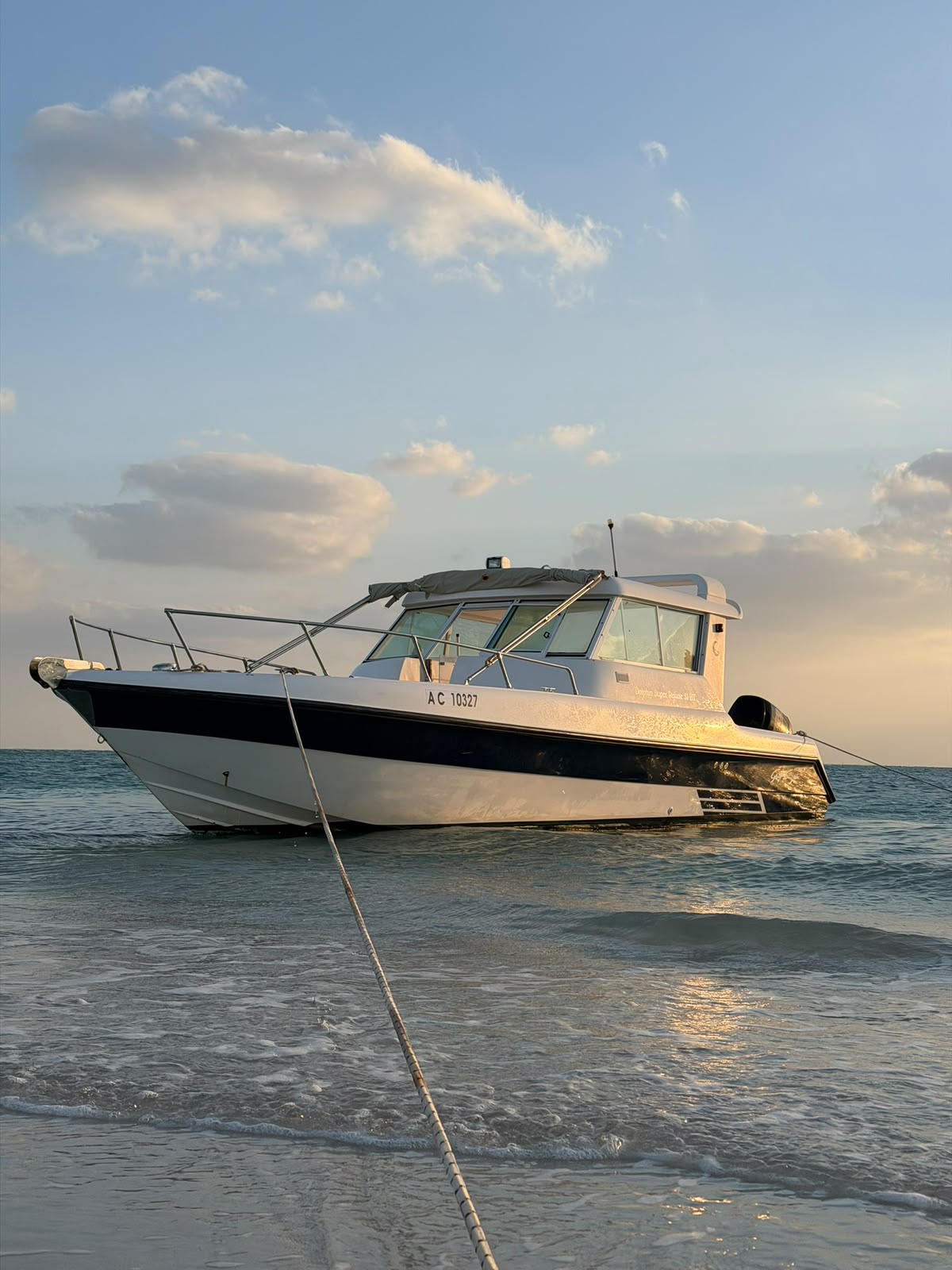 Hard-top boat used for New Year yacht trips in Abu Dhabi